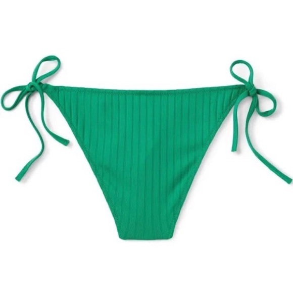 NWTWomen's Ribbed High Leg Extra Cheeky Bikini Bottom - Shade & Shore Green XL - Picture 8 of 17